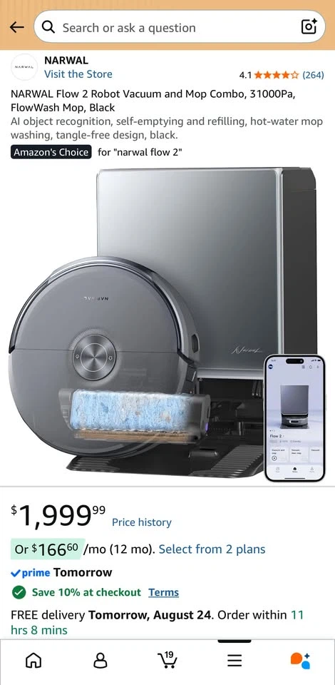 Narwal Flow 2 Robot Vacuum and Mop Combo - photo 3