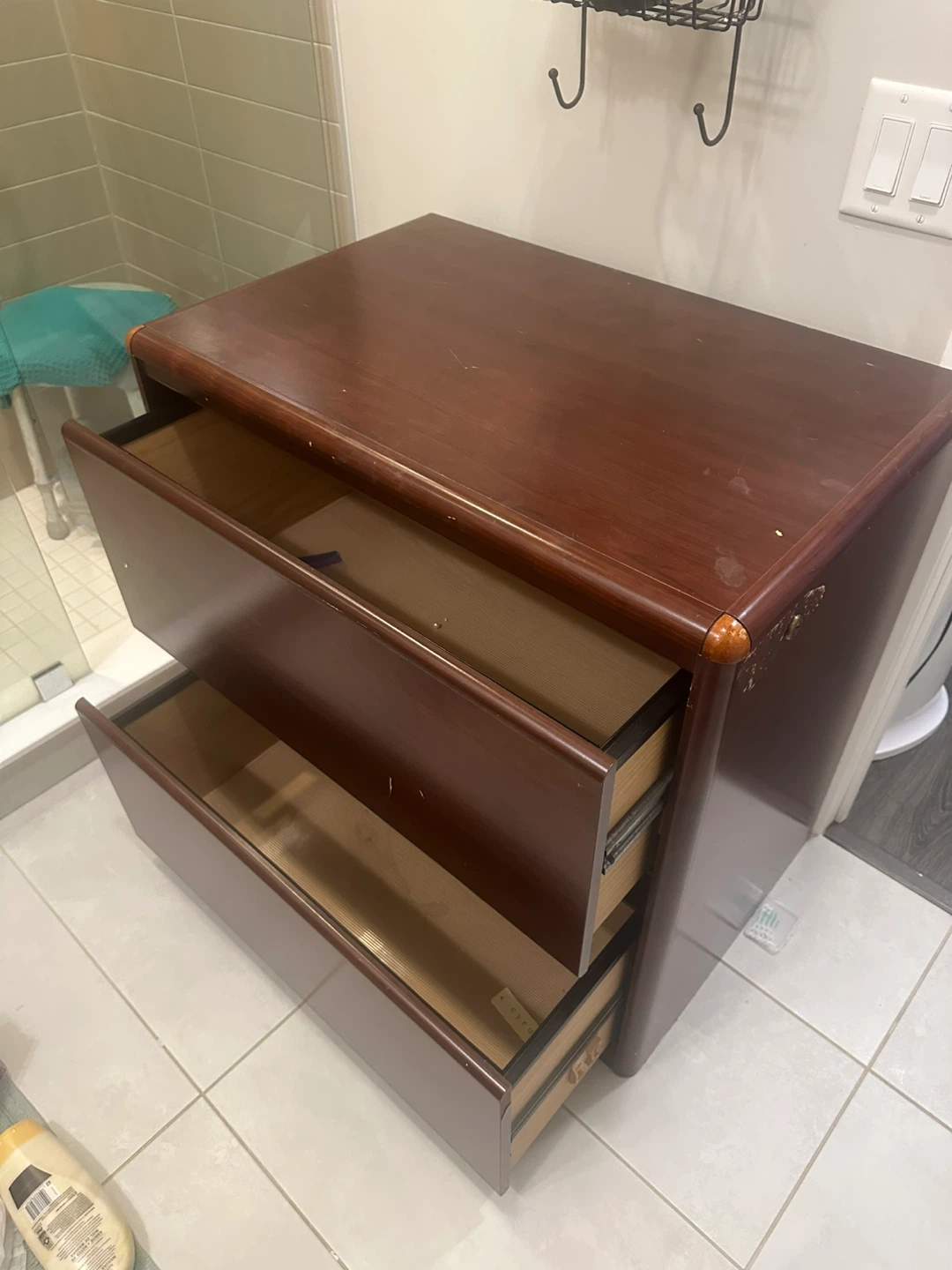 Dark Wood 2-Drawer Cabinet - photo 2
