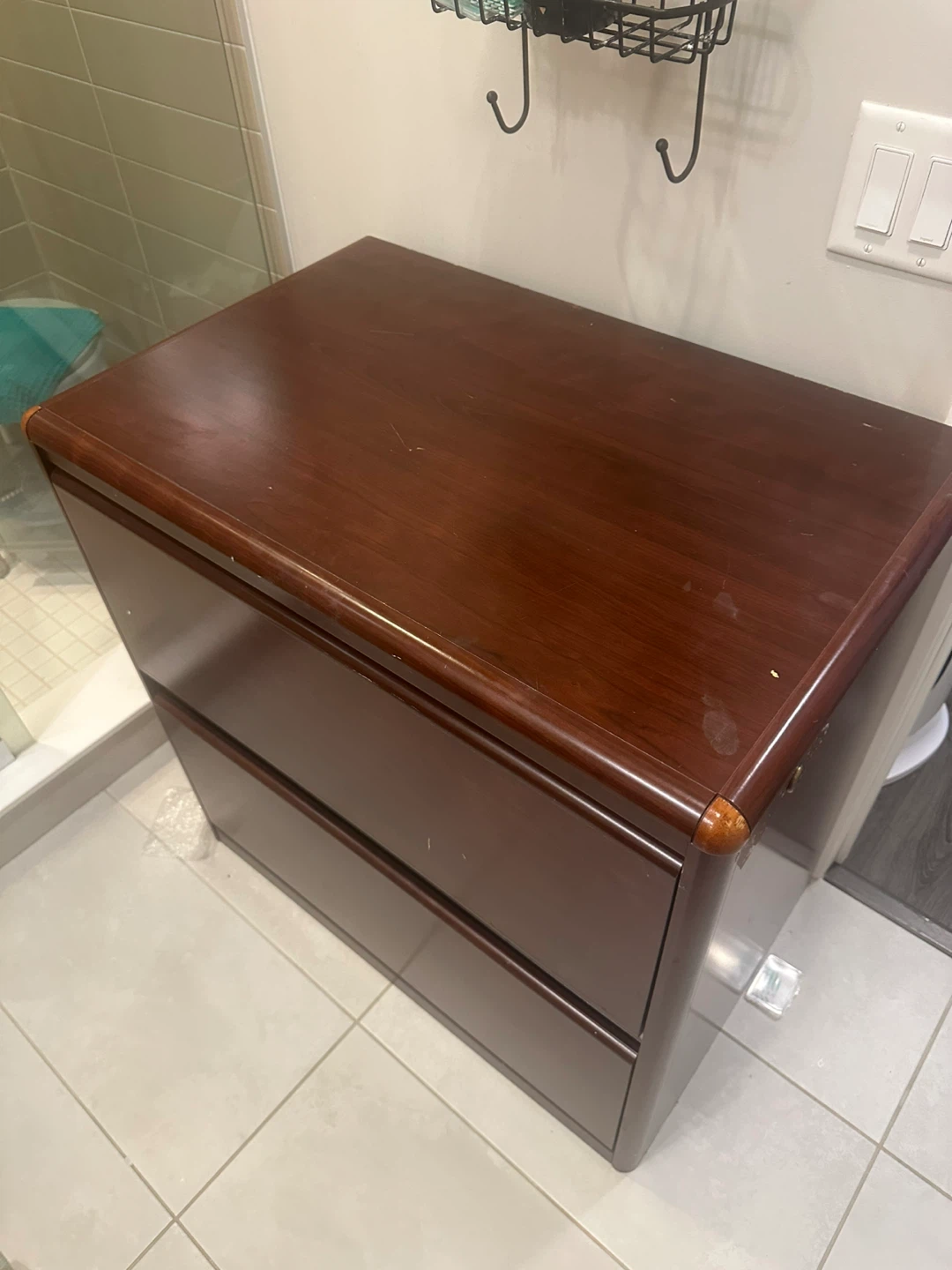 Dark Wood 2-Drawer Cabinet - photo 3