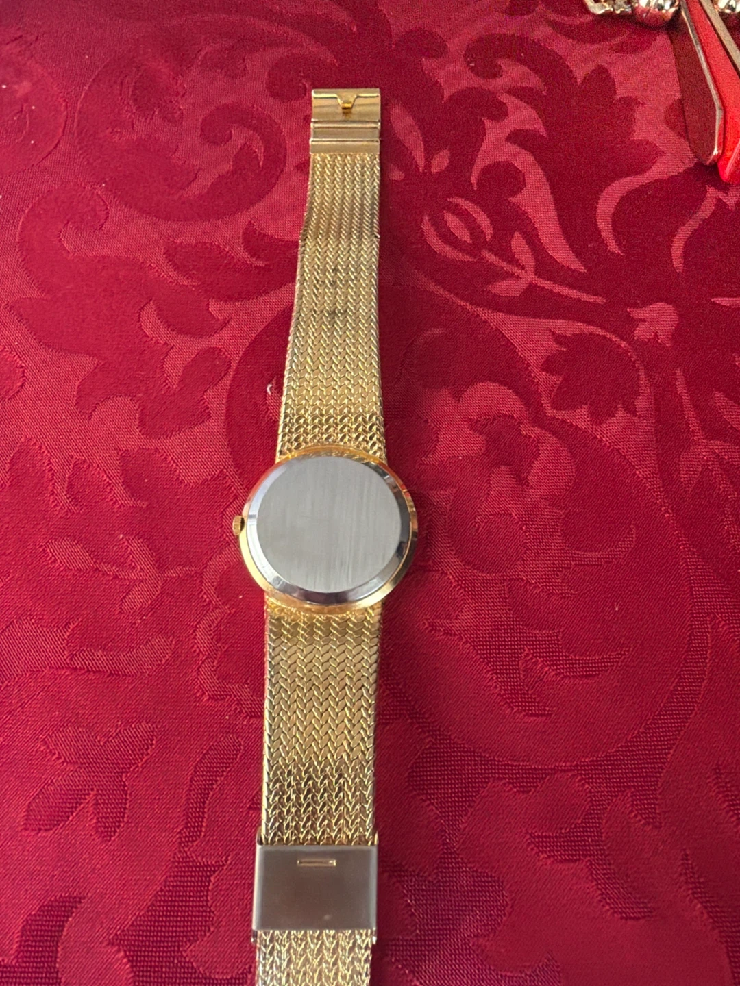 Gold Tone Mesh Band Watch with Rhinestones - photo 4