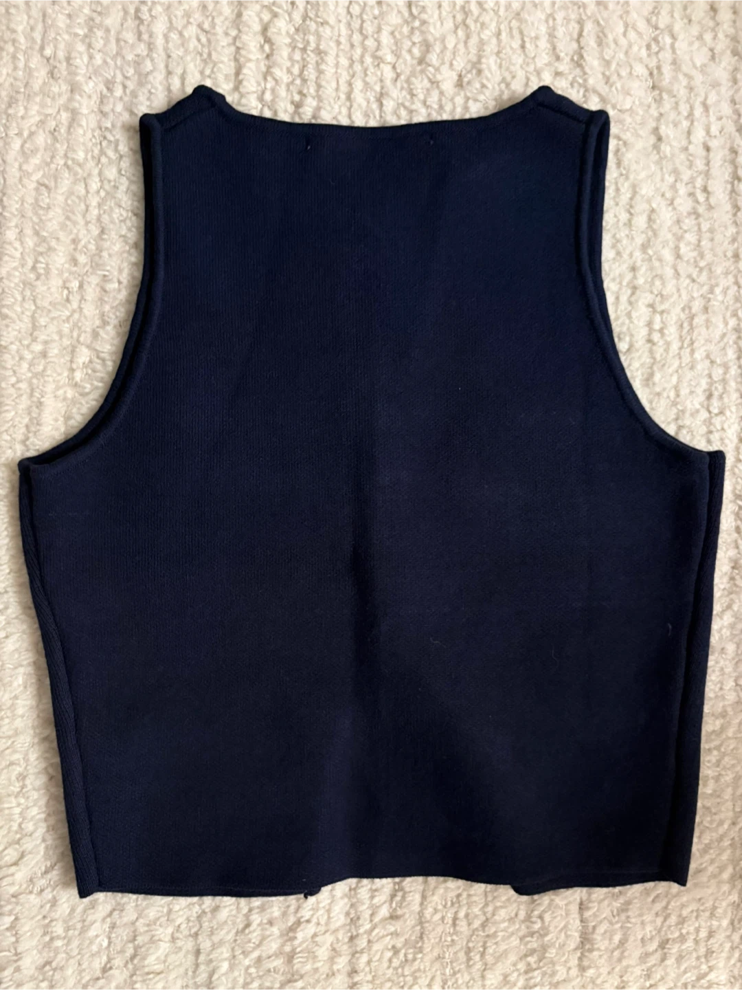 NEW ZARA Navy Knit Button-Up Vest Top - Size XS - photo 4