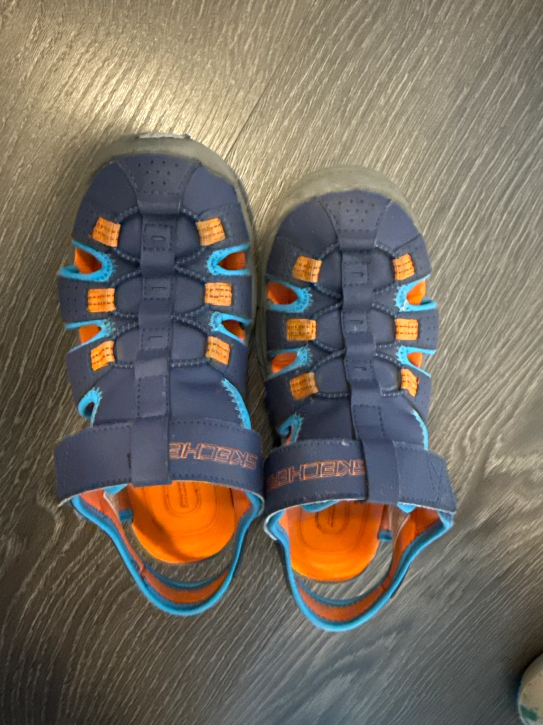 Skechers Kids Sandals Size 2 US Navy/Orange