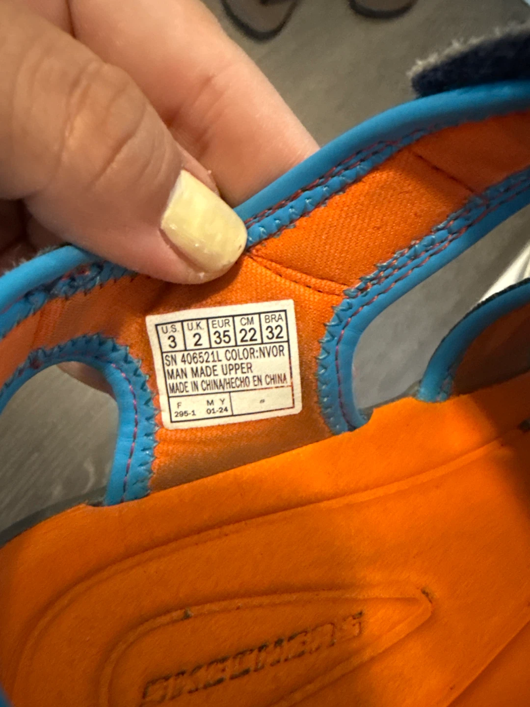 Skechers Kids Sandals Size 2 US Navy/Orange - photo 2