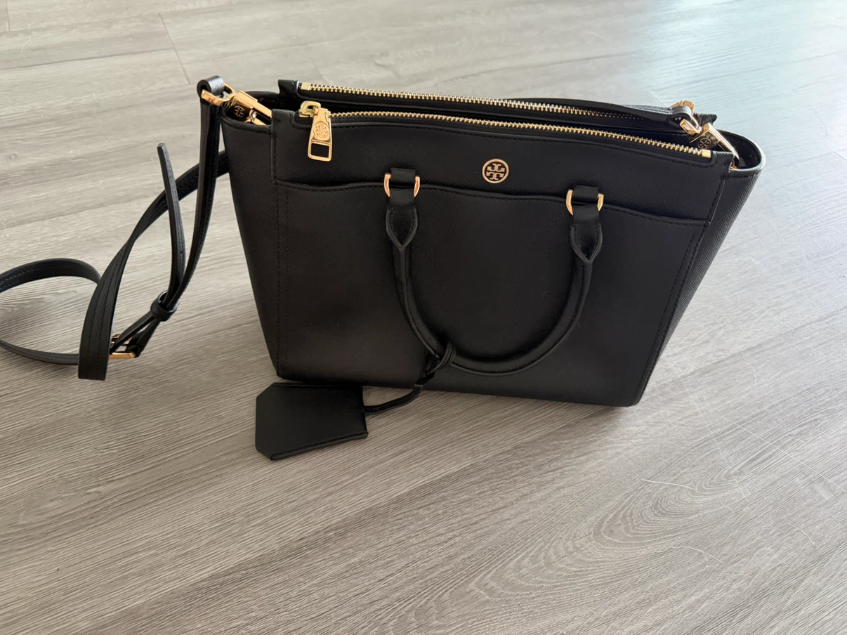 Tory Burch Black Leather Tote Bag