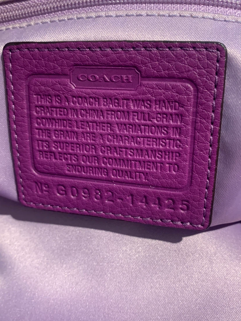 💜 Coach Penelope Hampton Purple Leather Tote Bag 💜 - photo 3