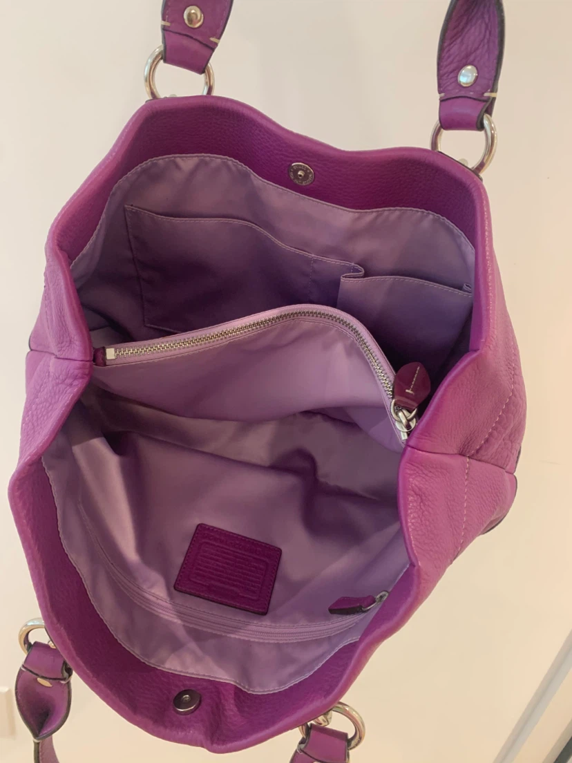 💜 Coach Penelope Hampton Purple Leather Tote Bag 💜 - photo 5
