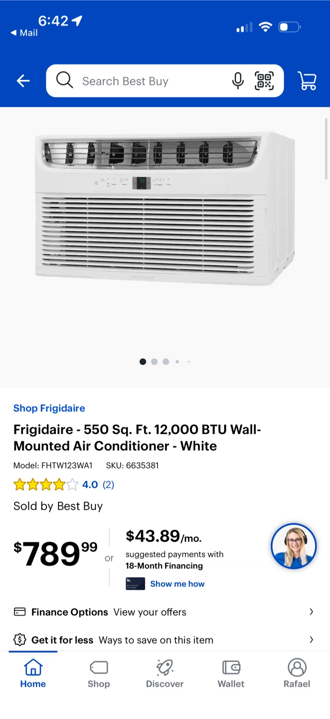 Frigidaire 12,000 BTU Wall-Mounted Air Conditioner - White - photo 2