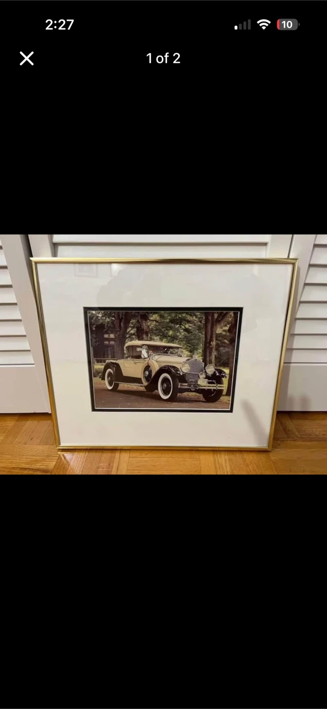 MOVING! NEED QUICK PICKUP! Framed Vintage Car Print