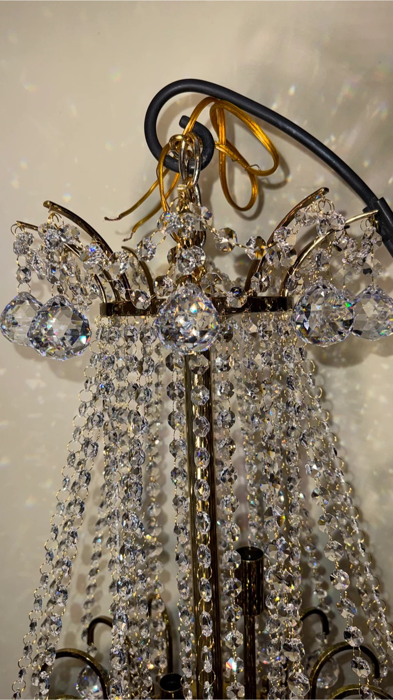 Vintage Unique Crystal Chandelier Pendant Light Fixture - photo 2