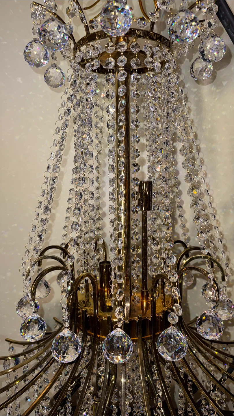 Vintage Unique Crystal Chandelier Pendant Light Fixture - photo 3