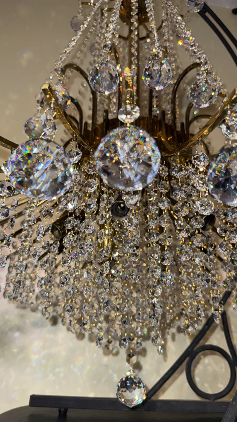 Vintage Unique Crystal Chandelier Pendant Light Fixture - photo 4