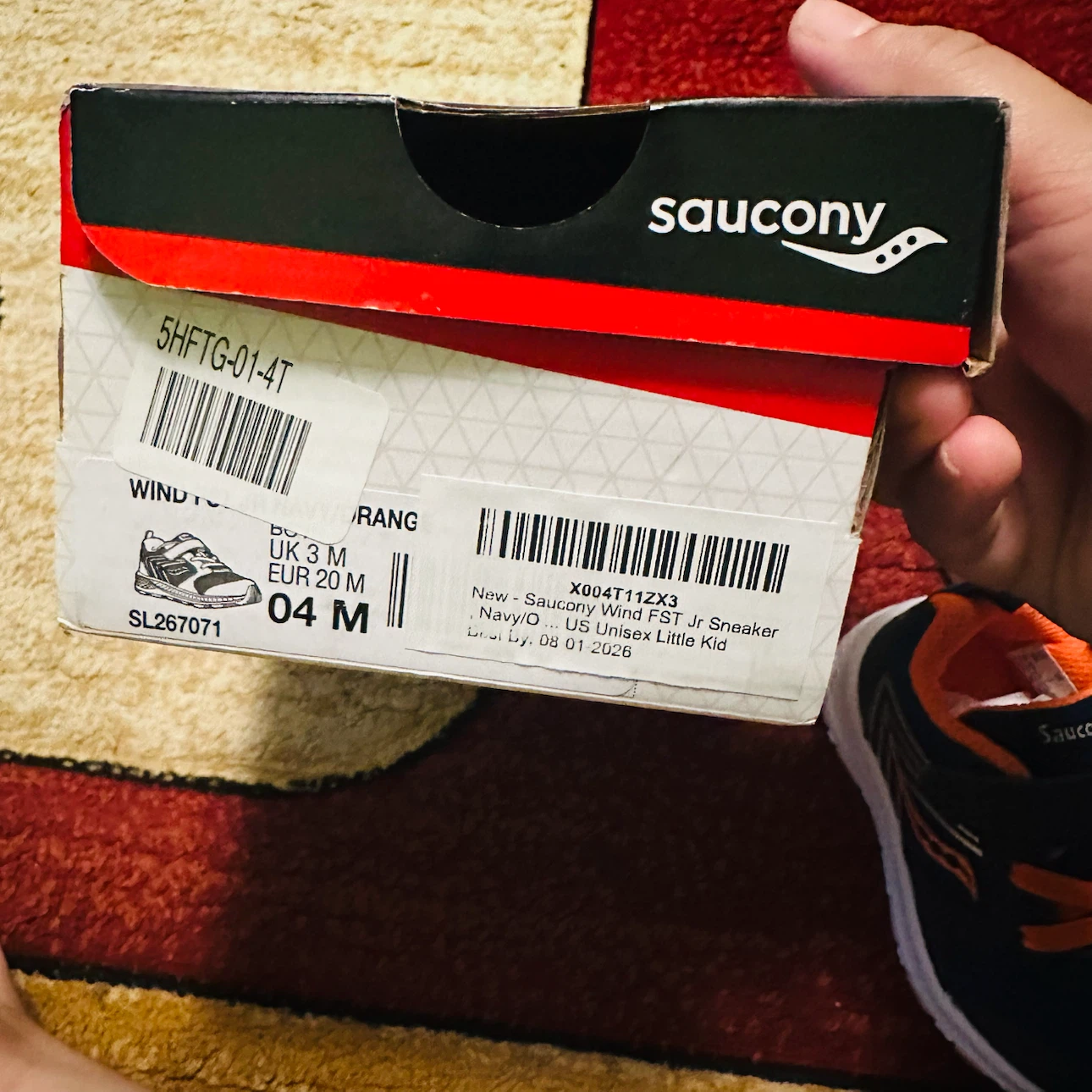 Saucony Wind FST Jr. Sneaker Navy/Orange Size 4 M - photo 5