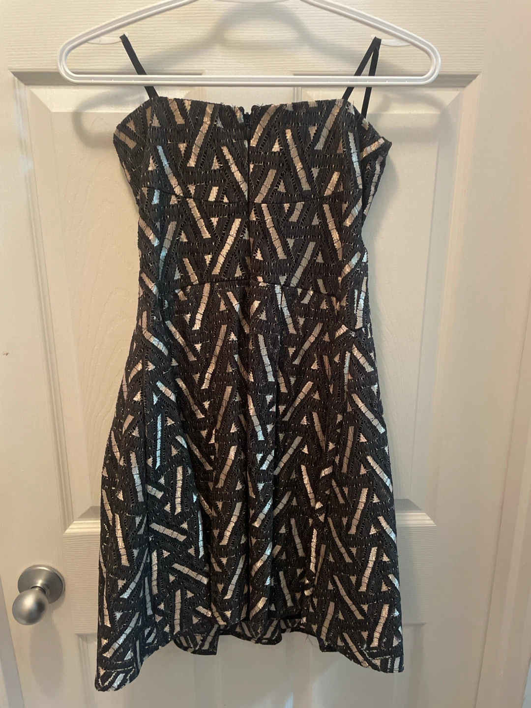 Strapless Black and Gold Geometric Dress - photo 2
