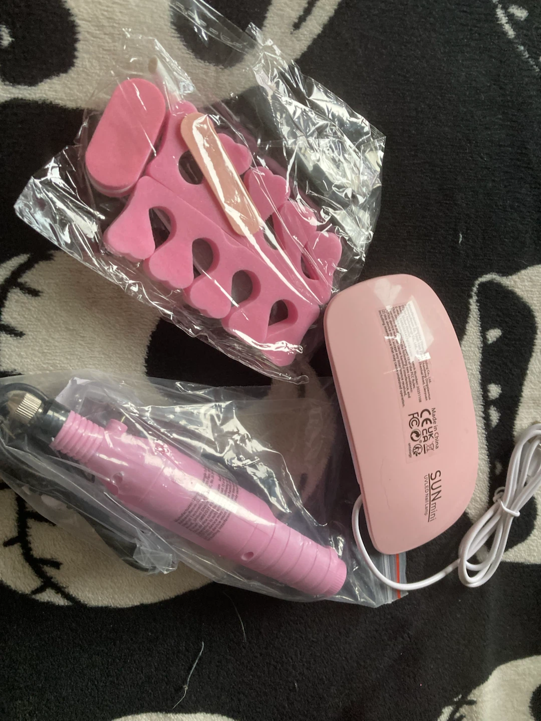 Pink Nail Drill and UV Lamp Set