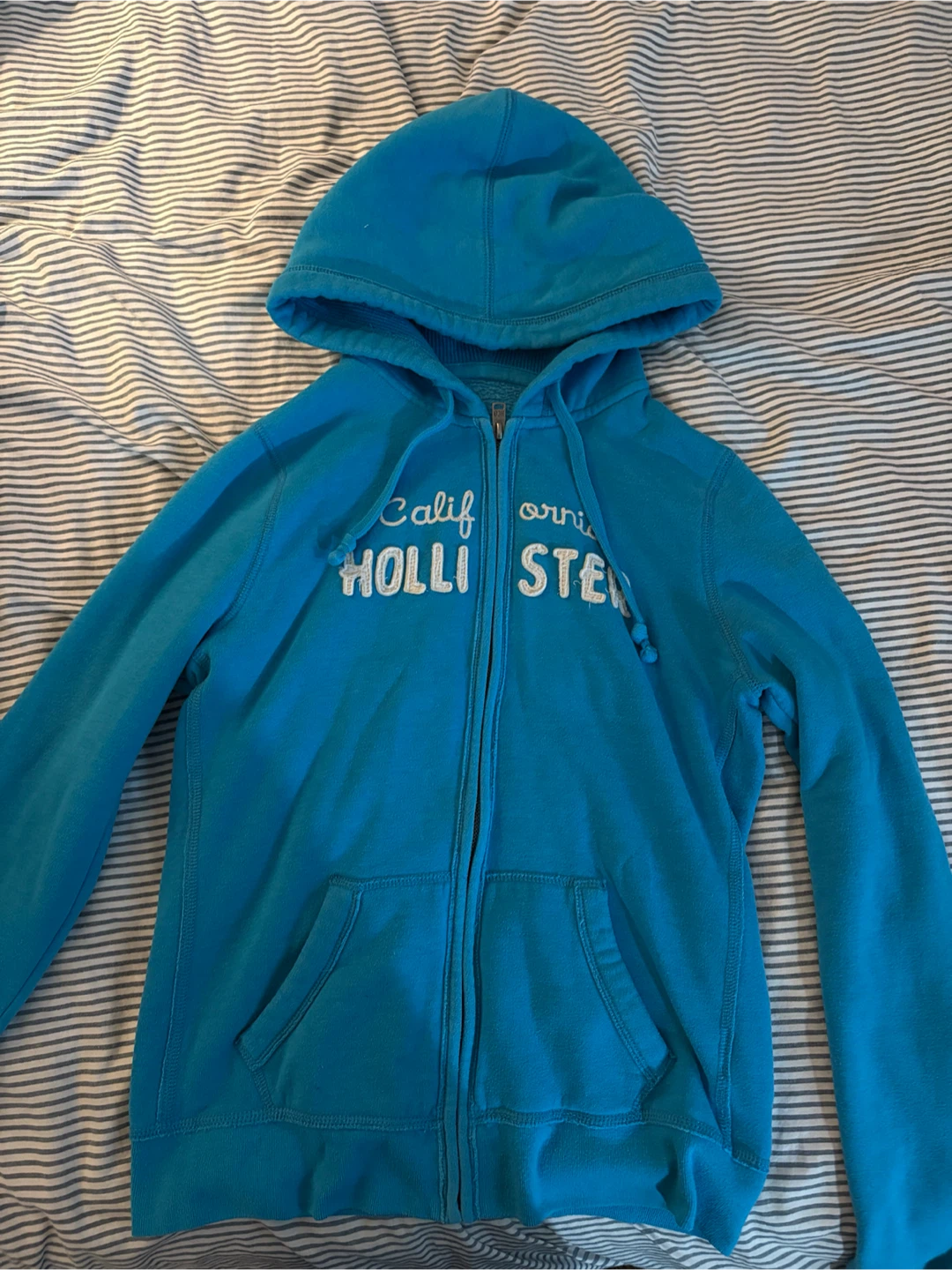 Vintage Hollister Blue Zip-Up Hoodie