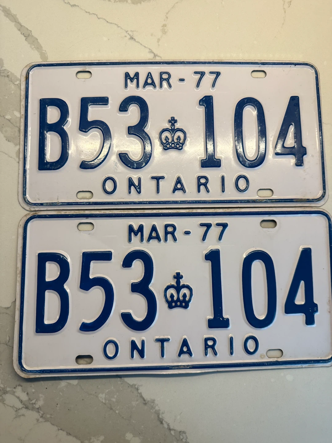 Ontario License Plates B53 104