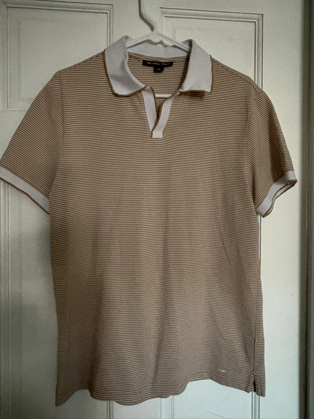 Michael Kors Striped Polo Shirt Size M