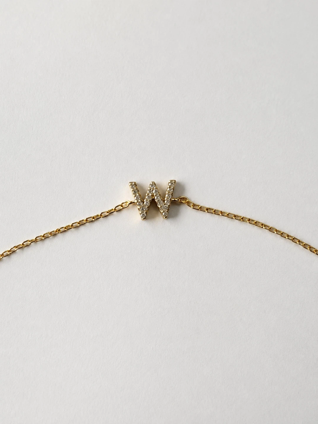 Mejuri Diamond Letter “W” Bracelet – Gold & Natural Diamonds
