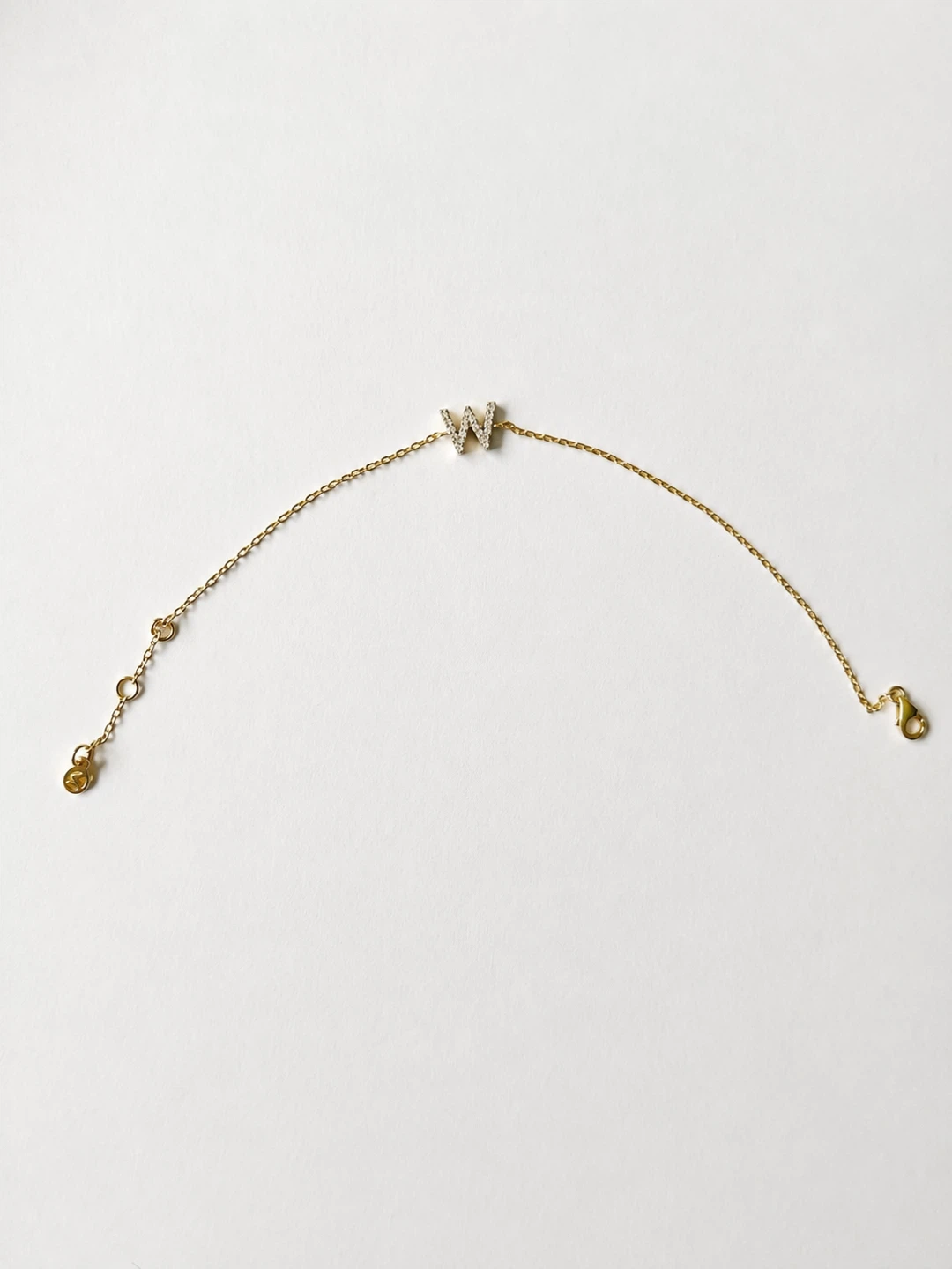Mejuri Diamond Letter “W” Bracelet – Gold & Natural Diamonds - photo 5