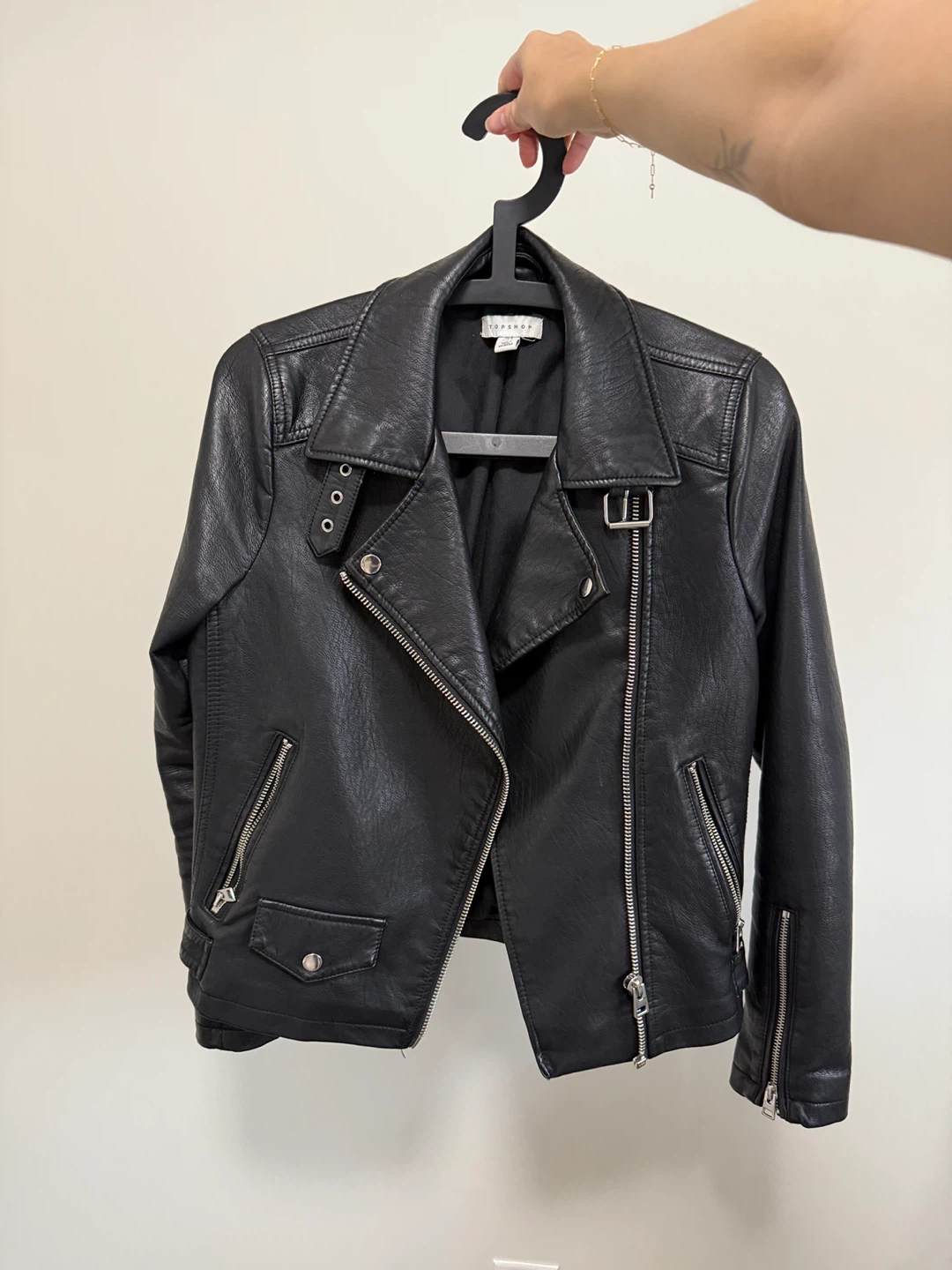 TOPSHOP Black Faux Leather Jacket