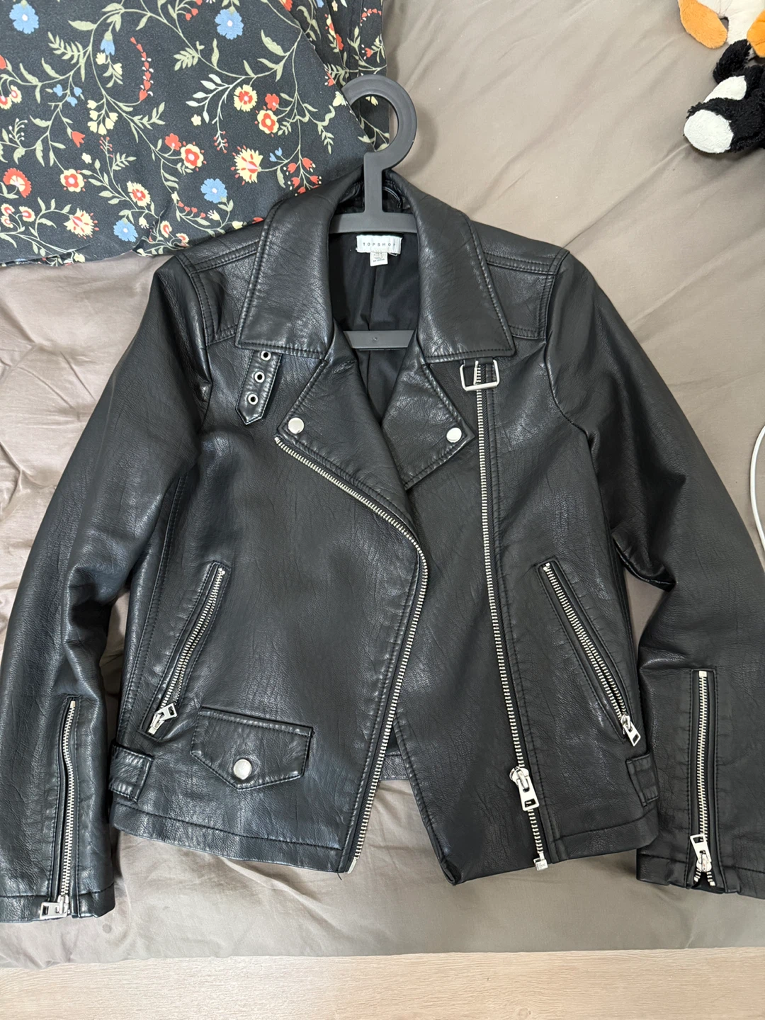 TOPSHOP Black Faux Leather Jacket - photo 3