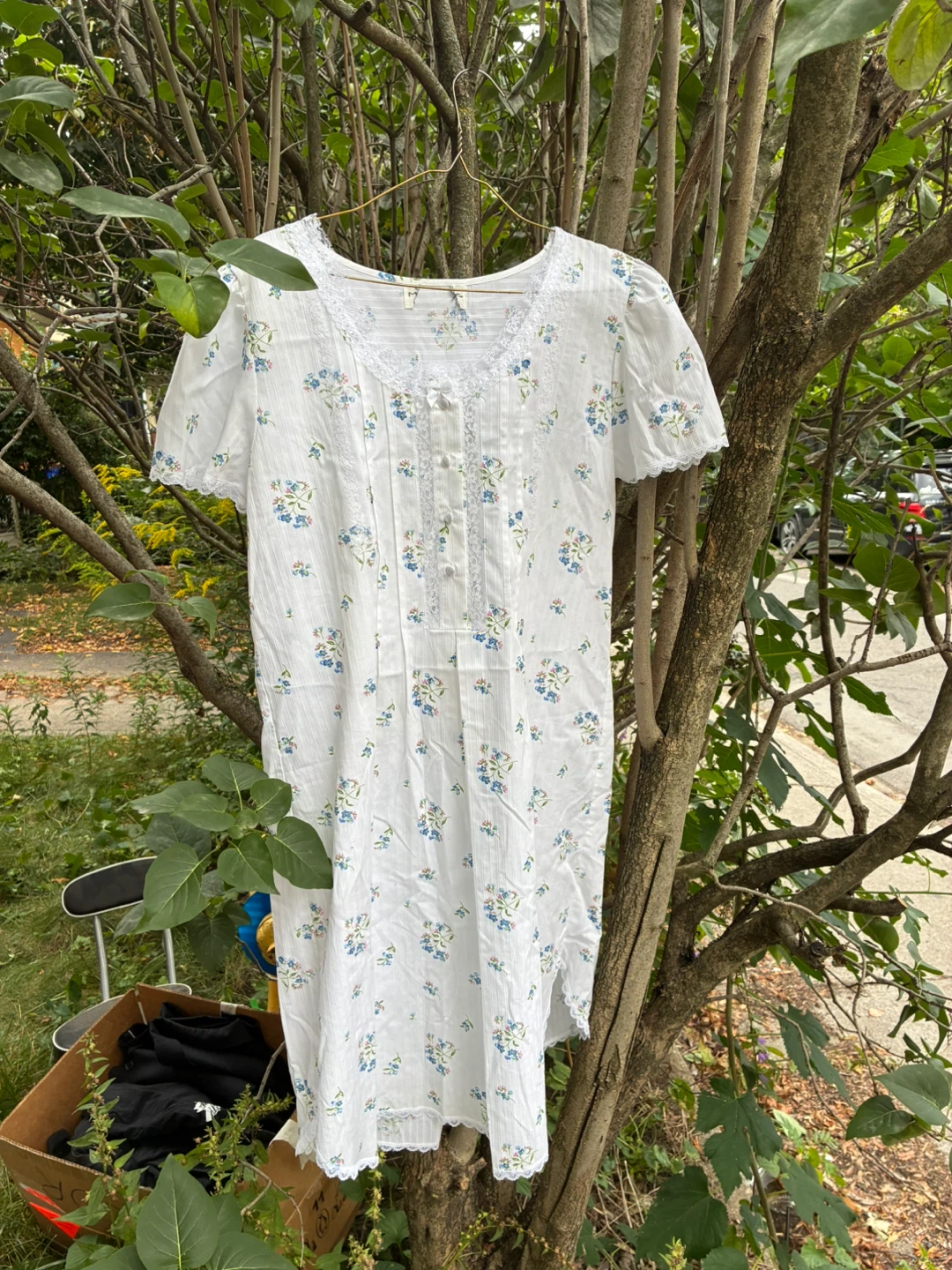 White Dress with Flowers