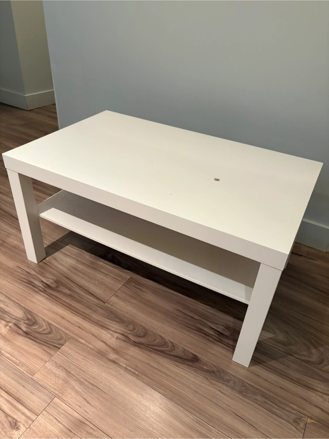 White IKEA Coffee Table with Shelf