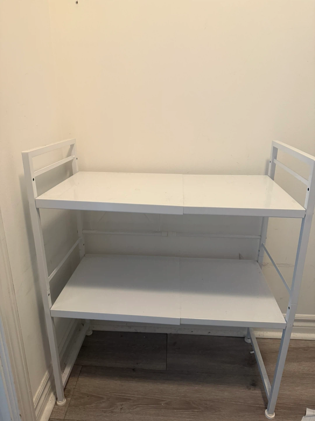 White Metal Adjustable Storage Shelf