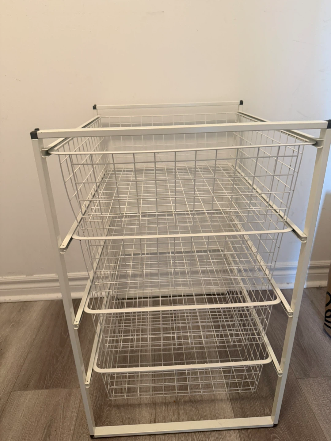 3-Tier White Wire Mesh Drawer Storage