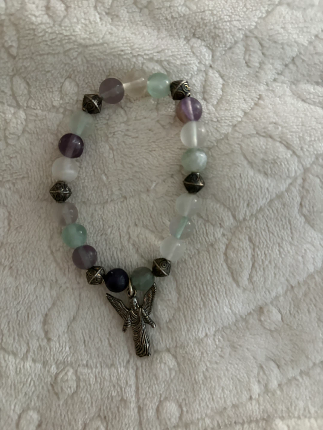Beaded Bracelet with Angel Charm