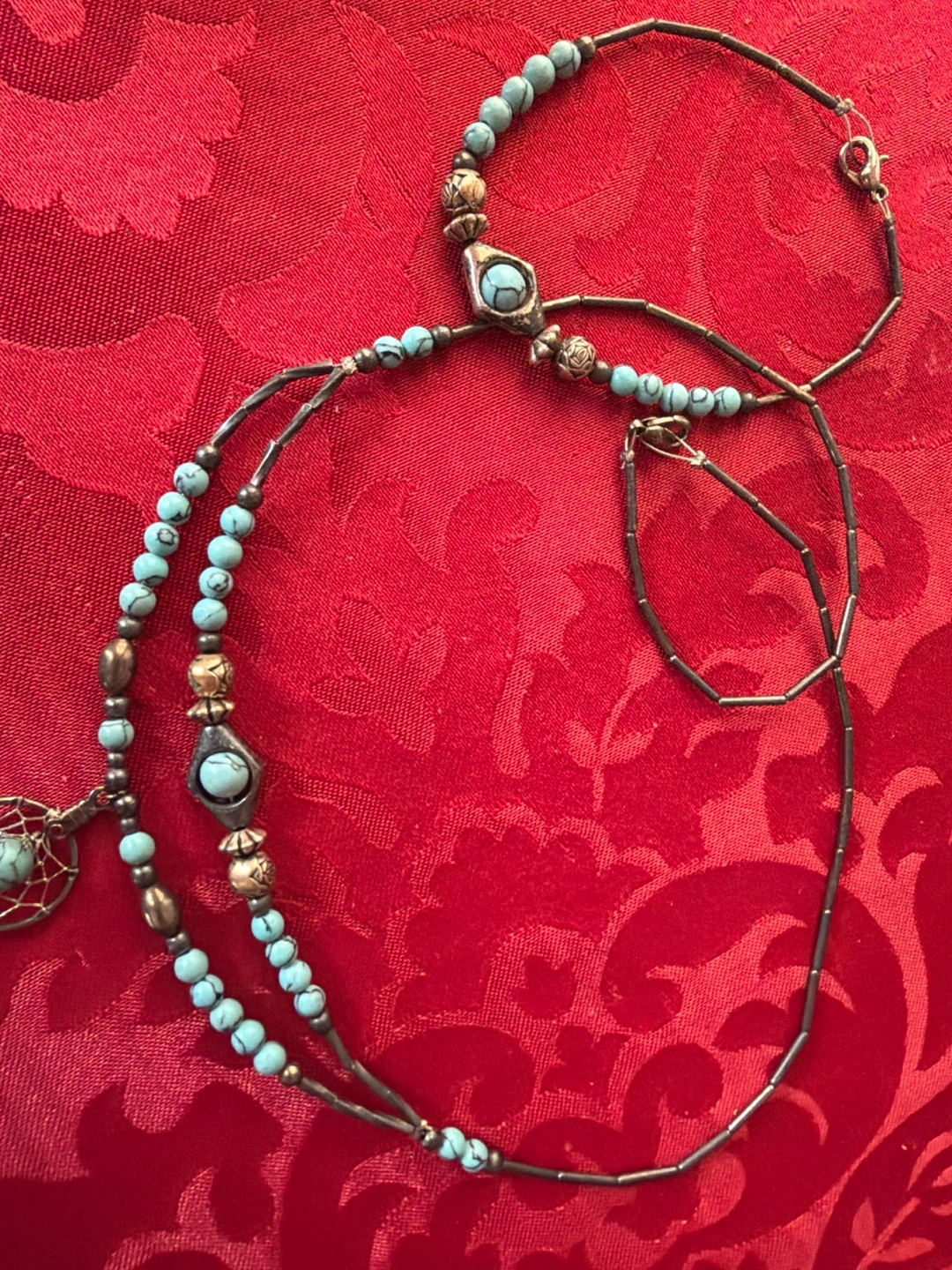 Turquoise Beaded Necklaces Set  and Tree of Life Pendants - photo 4