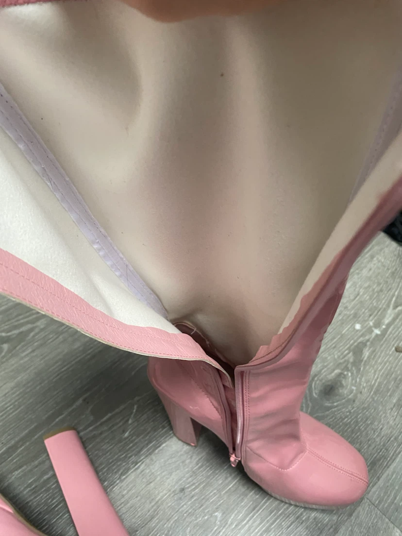Pink Patent Platform Knee-High Boots - photo 3