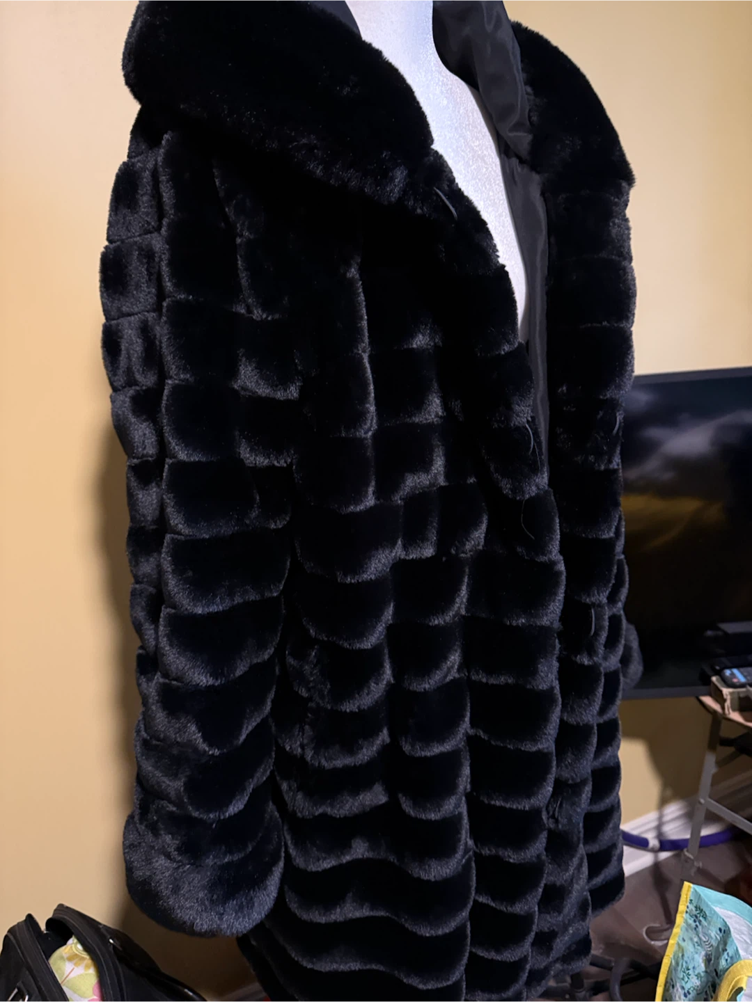 Reversible faux fur coat-Large-like new