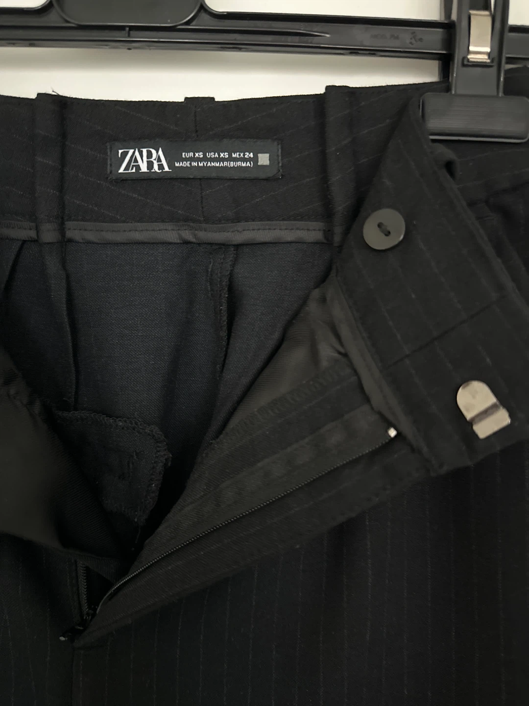 ZARA Pinstripe Trousers - Black - XS fits XXS - photo 3