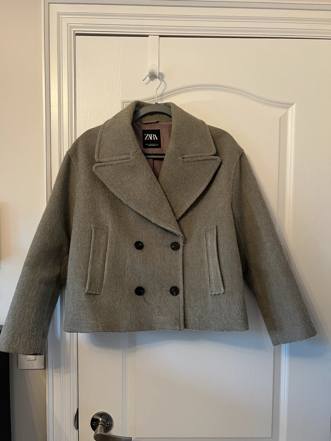 ZARA Double-Breasted Cropped Jacket - XS
