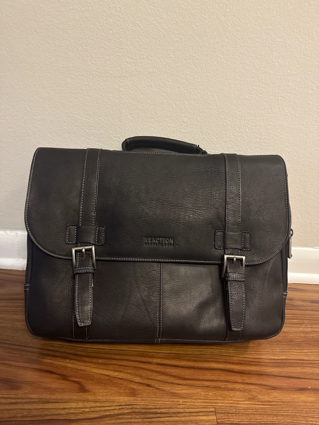 NEVER USED Kenneth Cole Black Faux Leather Briefcase