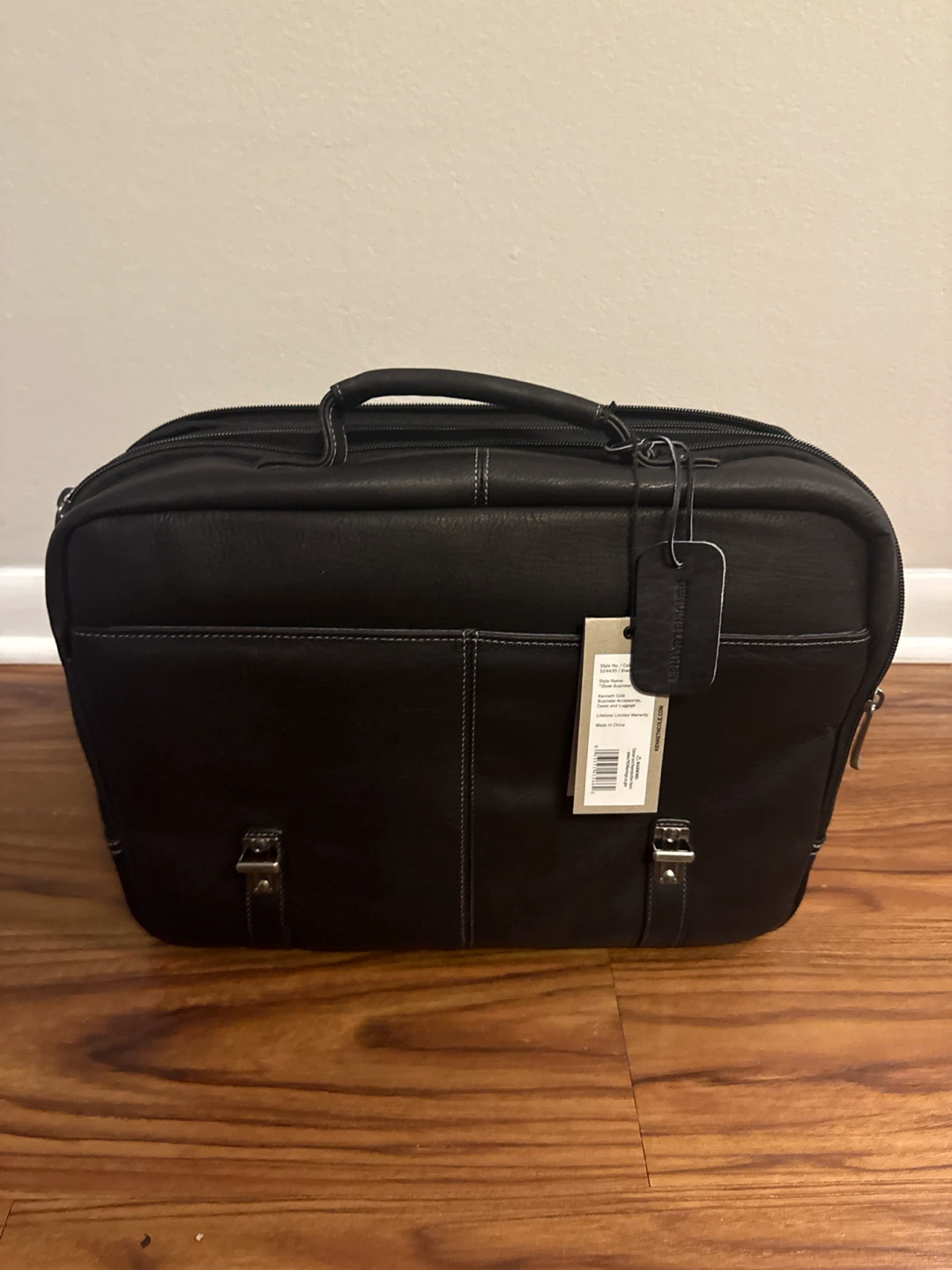 NEVER USED Kenneth Cole Black Faux Leather Briefcase - photo 2