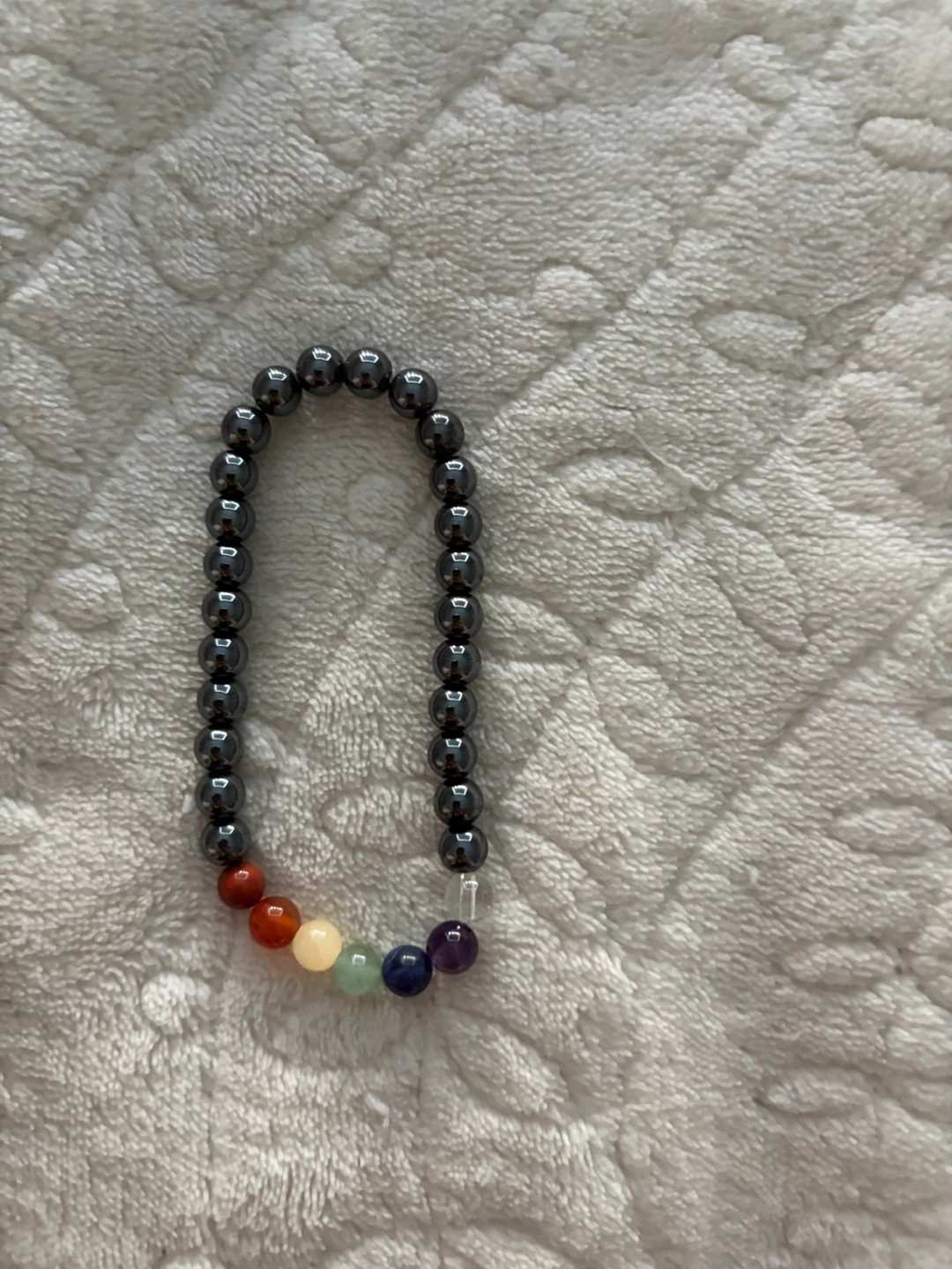 Hematite Bracelet with Chakra Beads