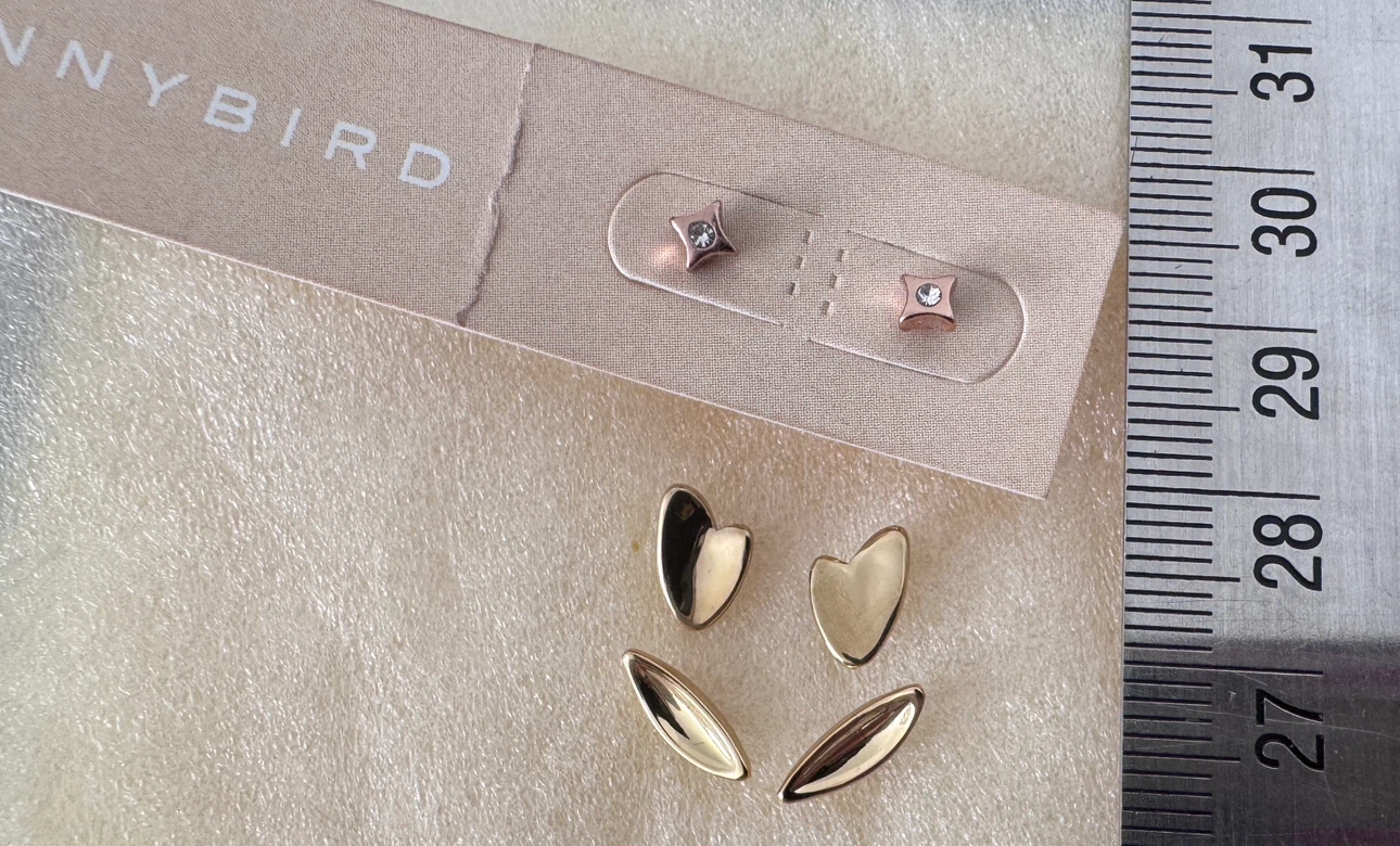3 pairs of earring studs