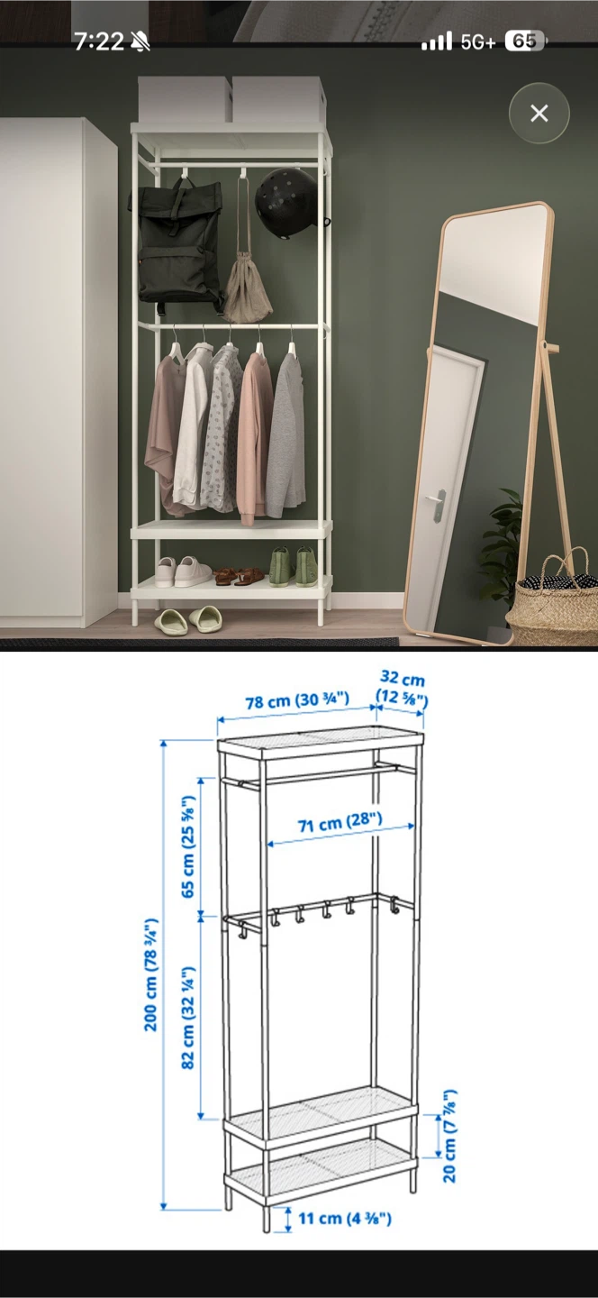 IKEA Hallway Storage Rack with Shelves