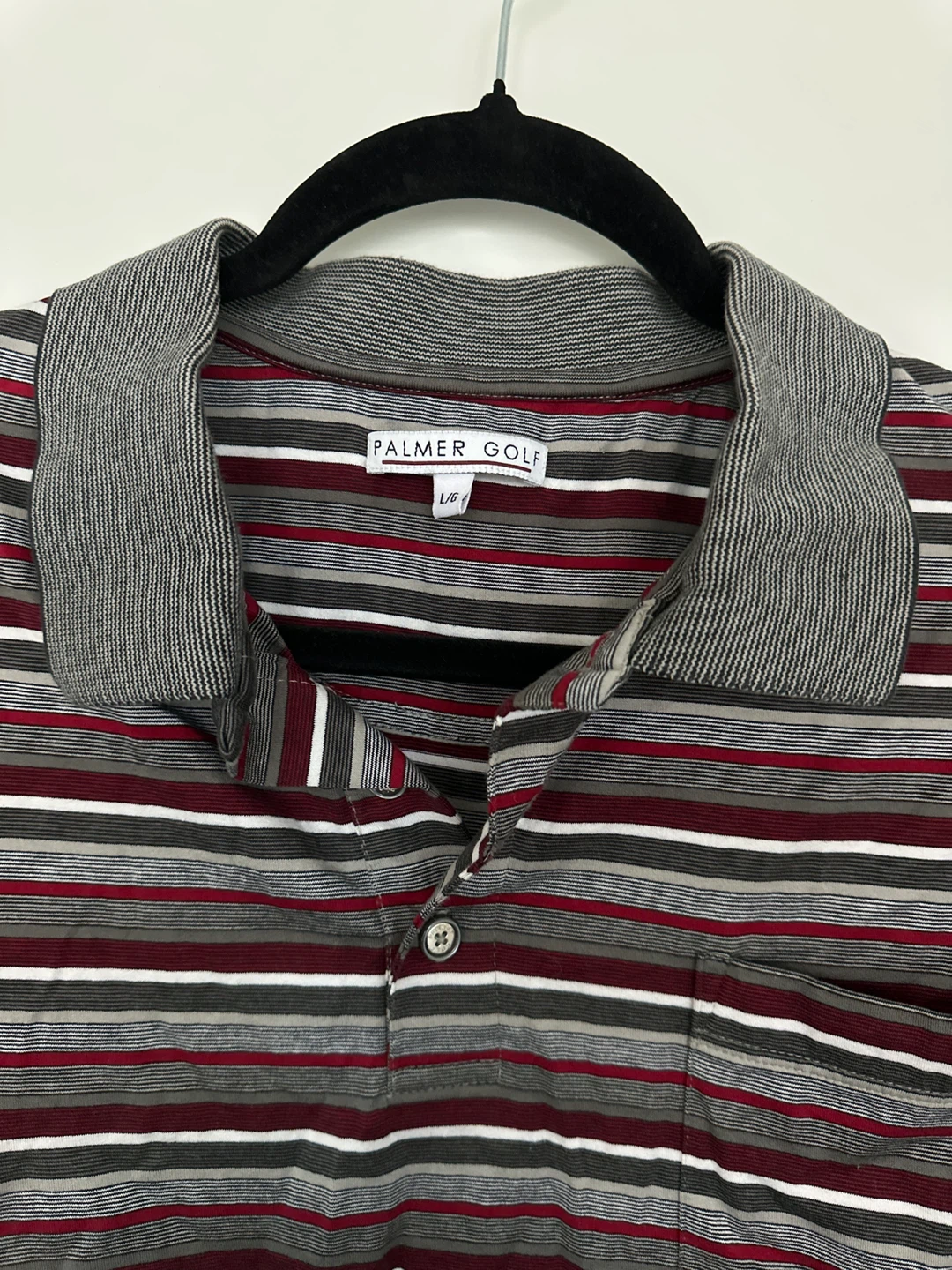Palmer Golf Long Sleeve Striped Polo Shirt - Size L - photo 3
