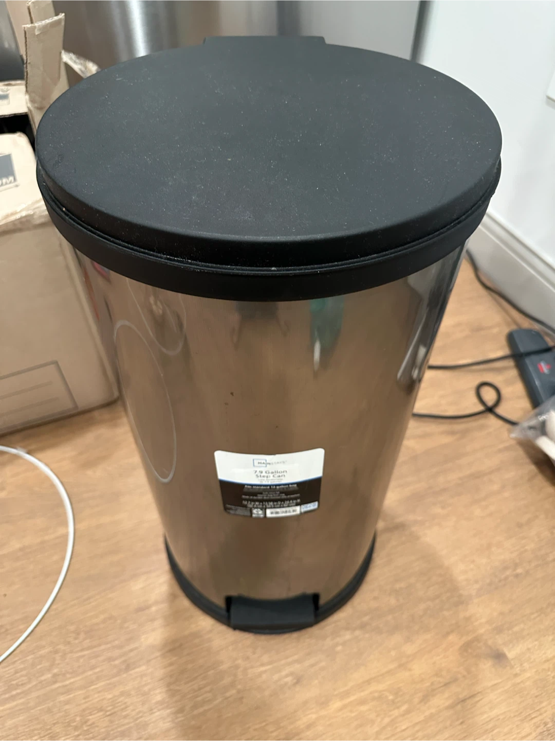Mainstays 7.9 Gallon Step Can Trash Can