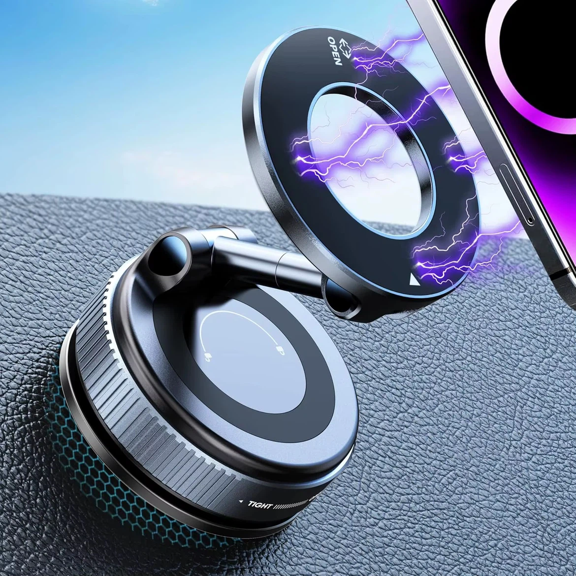 MagSafe Vacuum Suction Phone Mount – 360° Adjustable