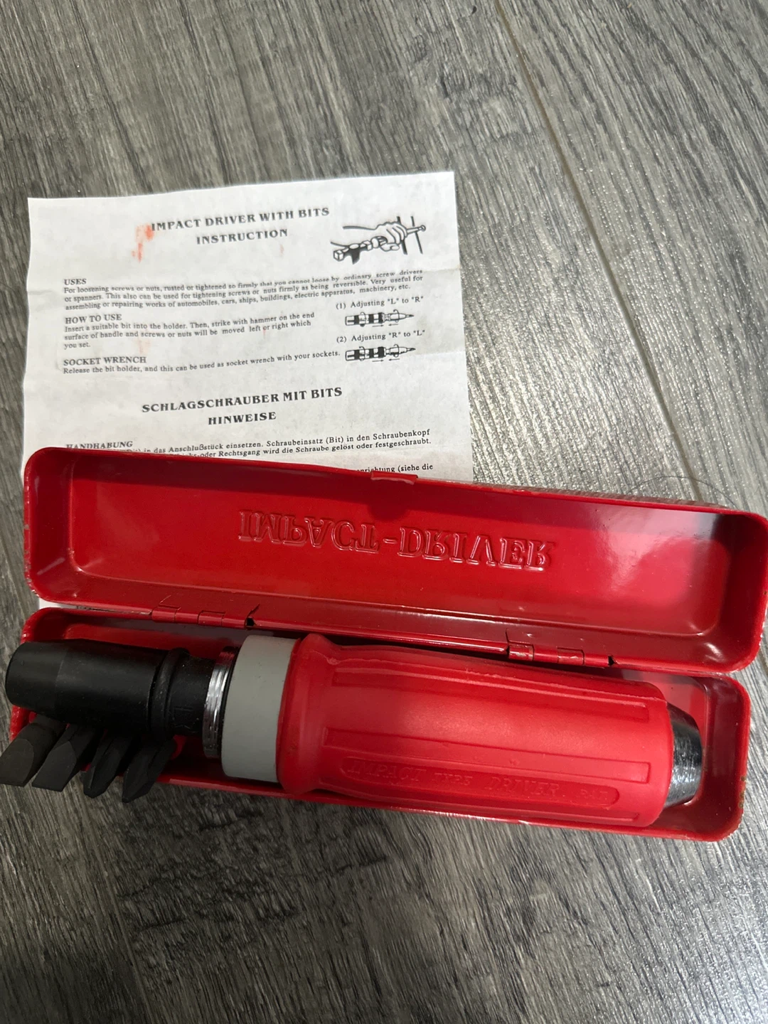 Impact Driver with Bits Set