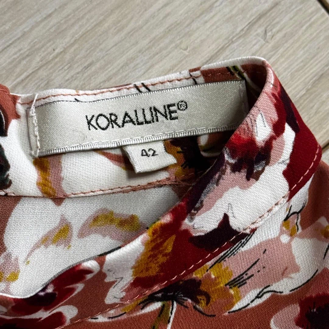 KORALLINE Floral Print Ruffle Dress Size M - photo 4