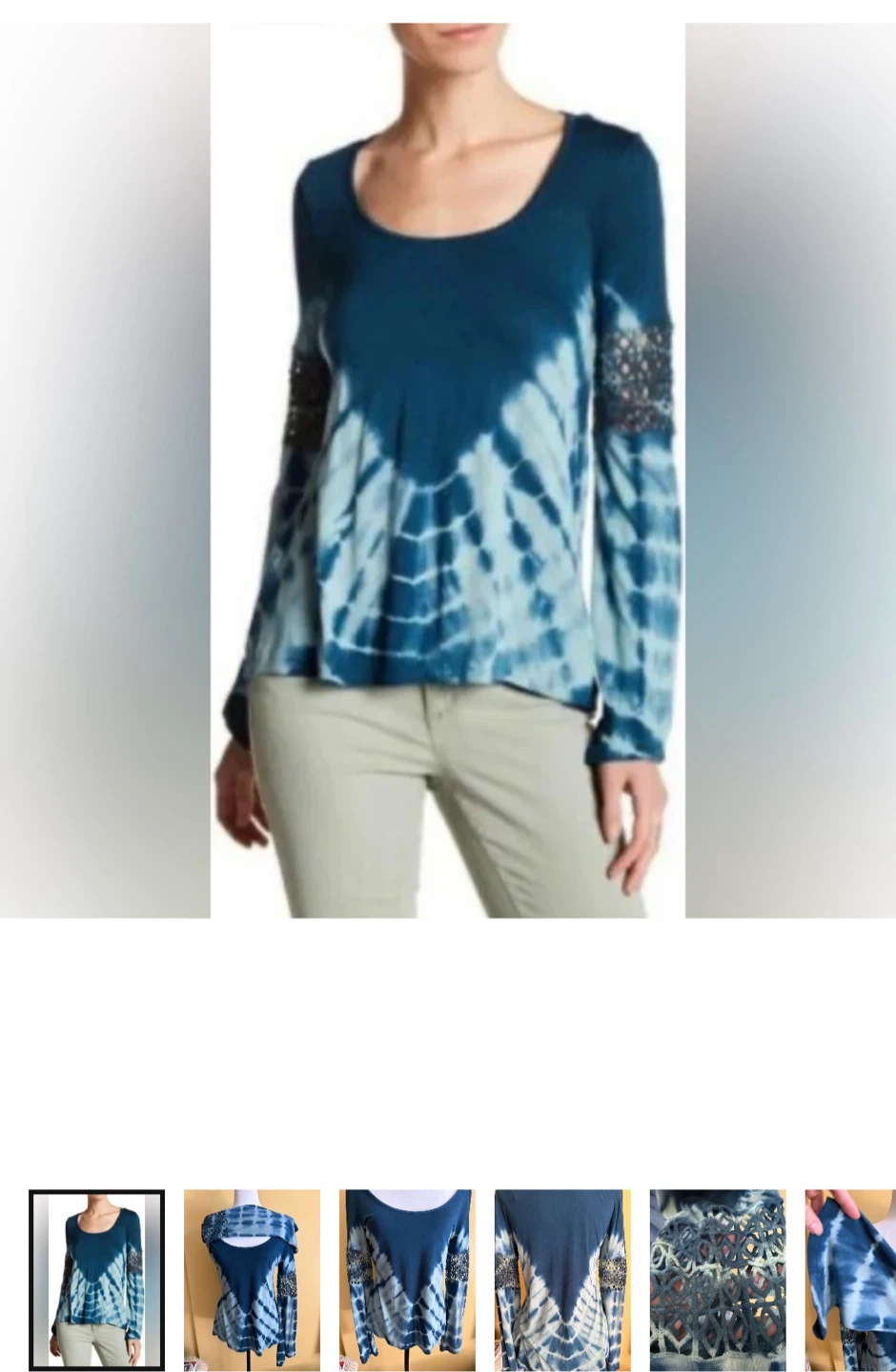 Unique Jessica Simpson tie dye bell sleeve top