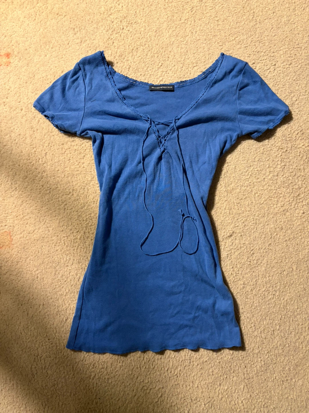 Brandy Melville Electric Blue Lace-Up Top