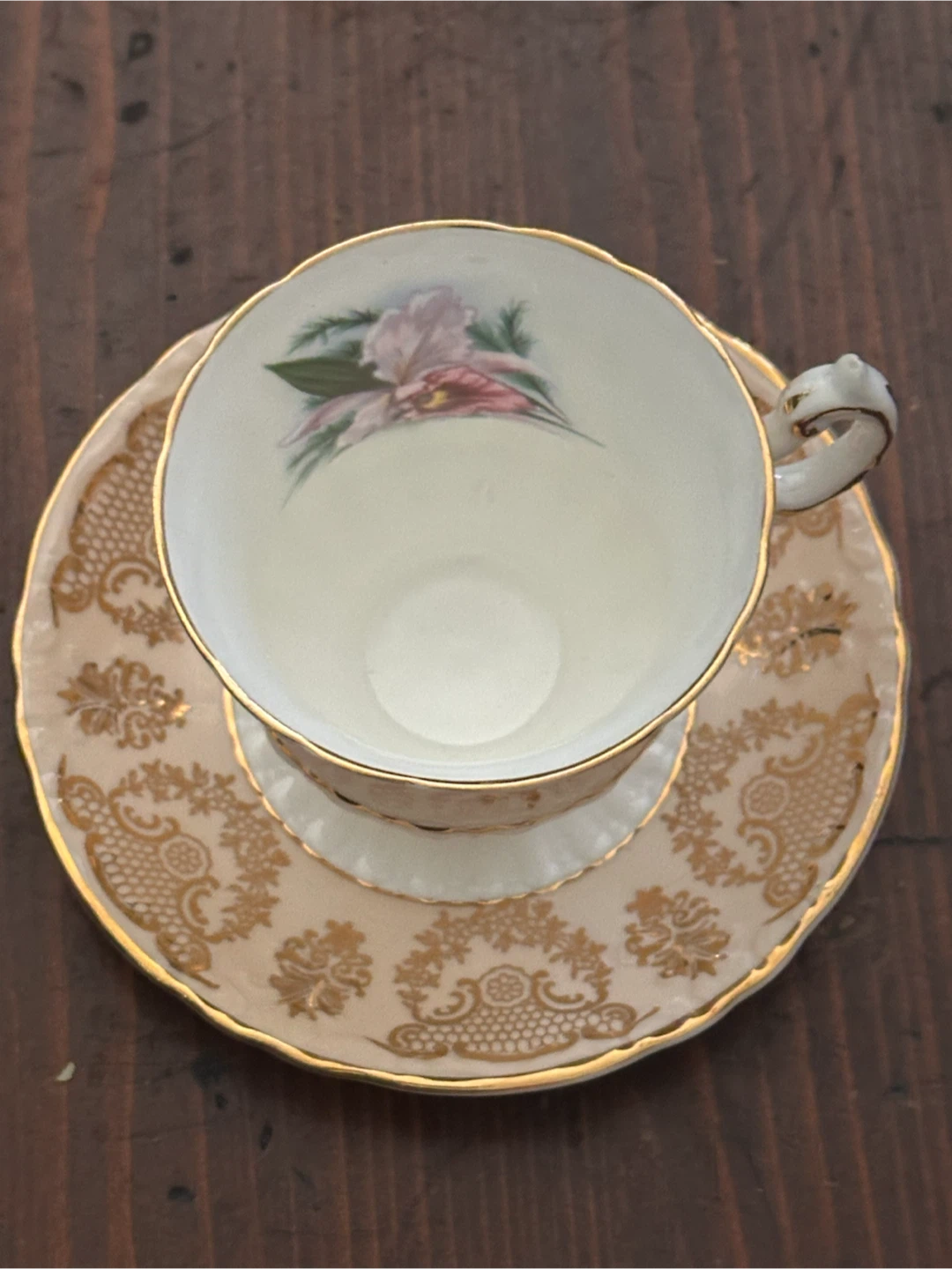 MINT Vintage Paragon Orchid Teacup Saucer Set 1960s - photo 3