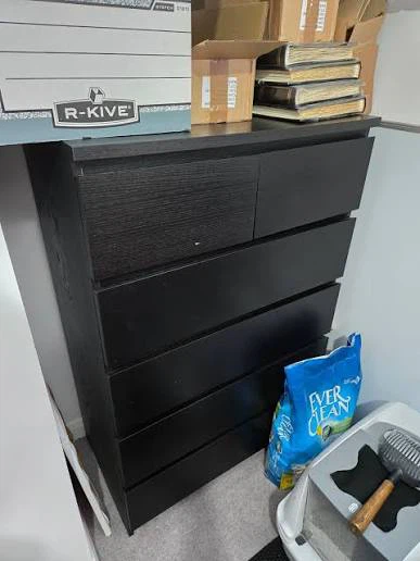2x IKEA MALM Black 6-Drawer Dresser