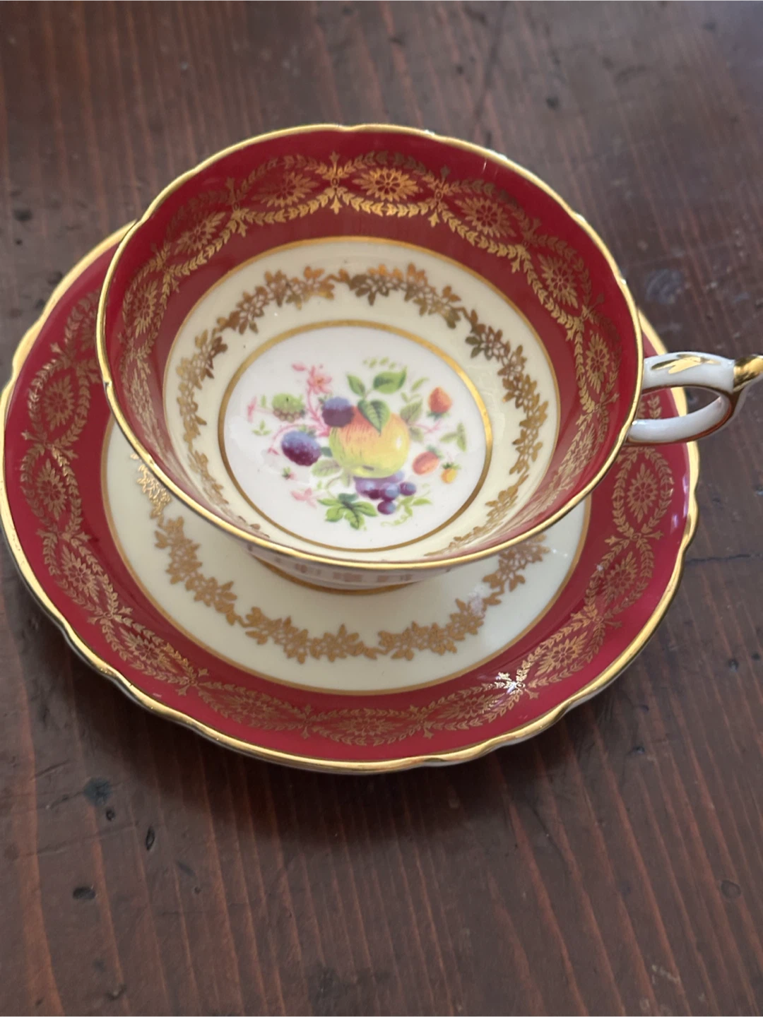 Paragon Royal Warrant Fruit Tea Cup Saucer Mint 1960s